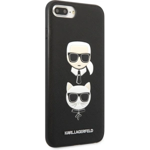 Hurtownia GSM - Etui Karl Lagerfeld KLHCI8LSAKICKCBK Apple iPhone 8/7 Plus fekete/fekete keménytok Saffiano Ikonik Karl&Choupette Head - KLD1216 - {ean13} - Hurt