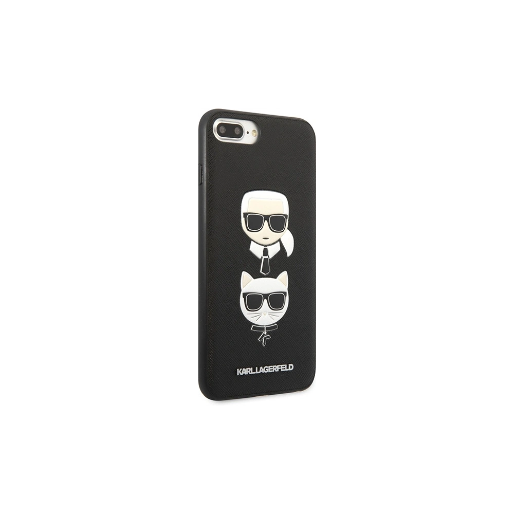 Hurtownia GSM - Etui Karl Lagerfeld KLHCI8LSAKICKCBK Apple iPhone 8/7 Plus fekete/fekete keménytok Saffiano Ikonik Karl&Choupette Head - KLD1216 - {ean13} - Hurt