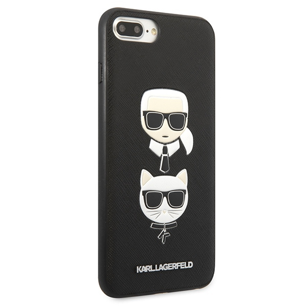 Kryt Karl Lagerfeld KLHCI8LSAKICKCBK Apple iPhone 8/7 Plus black hardcase Saffiano Ikonik Karl&Choupette Head