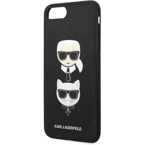 Hurtownia GSM - Etui Karl Lagerfeld KLHCI8LSAKICKCBK Apple iPhone 8/7 Plus fekete/fekete keménytok Saffiano Ikonik Karl&Choupette Head - KLD1216 - {ean13} - Hurt