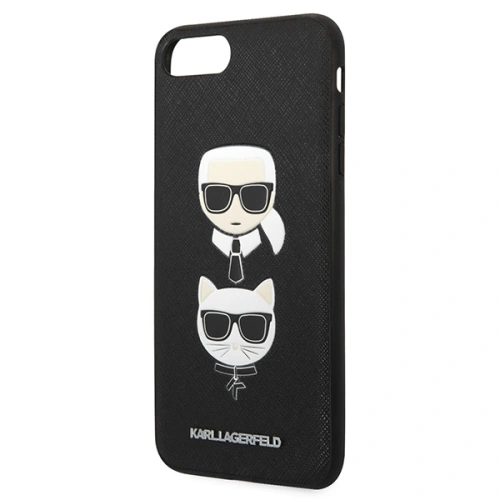 Etui Karl Lagerfeld KLHCI8LSAKICKCBK Apple iPhone 8/7 Plus czarny/black hardcase Saffiano Ikonik Karl&Choupette Head