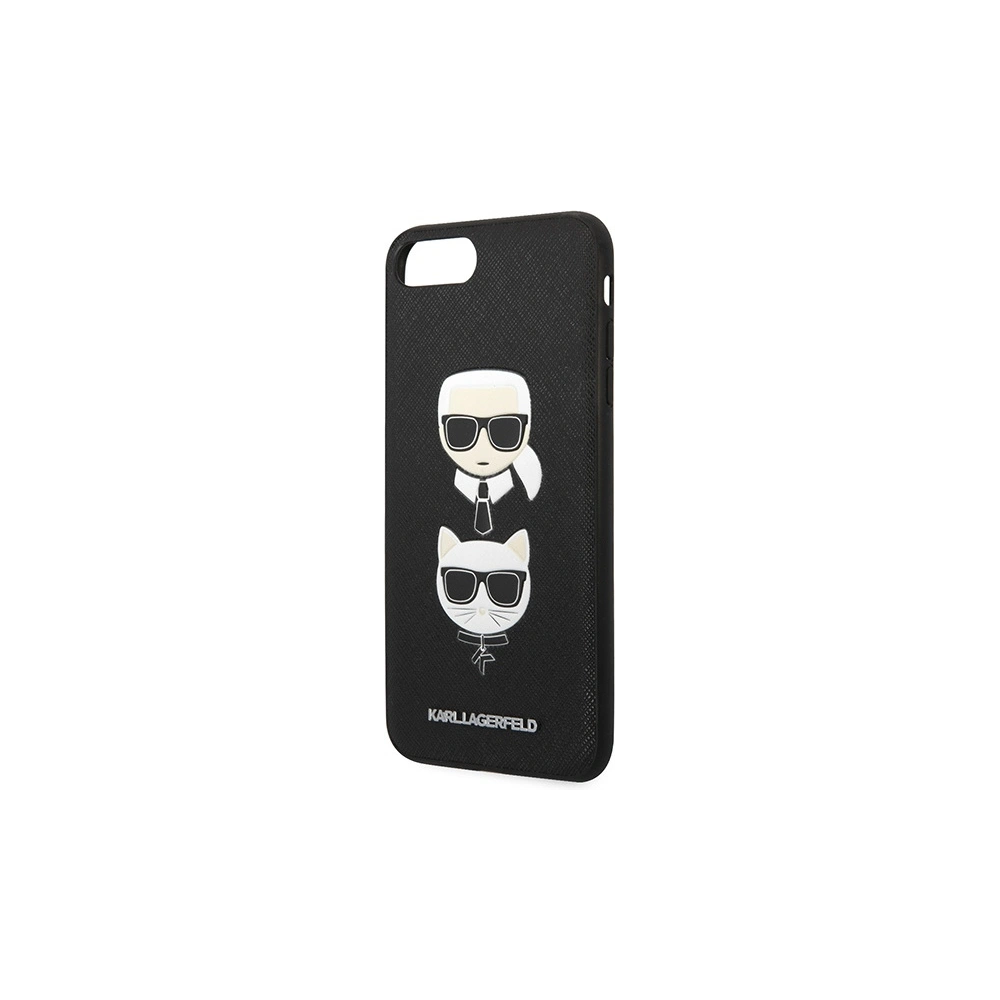 Hurtownia GSM - Etui Karl Lagerfeld KLHCI8LSAKICKCBK Apple iPhone 8/7 Plus fekete/fekete keménytok Saffiano Ikonik Karl&Choupette Head - KLD1216 - {ean13} - Hurt