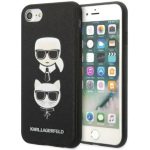 Hurtownia GSM - Etui Karl Lagerfeld KLHCI8SAKICKCBK Apple iPhone SE 2022/SE 2020/8/7 fekete/black kemény tok Saffiano Ikonik Karl&Choupette Head - KLD1217 - {ean13} - Hurt