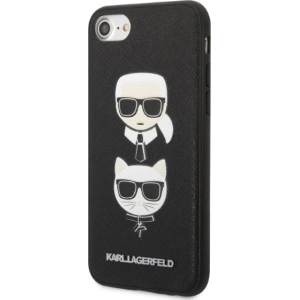 Hurtownia GSM - Etui Karl Lagerfeld KLHCI8SAKICKCBK Apple iPhone SE 2022/SE 2020/8/7 fekete/black kemény tok Saffiano Ikonik Karl&Choupette Head - KLD1217 - {ean13} - Hurt