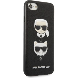 Hurtownia GSM - Etui Karl Lagerfeld KLHCI8SAKICKCBK Apple iPhone SE 2022/SE 2020/8/7 fekete/black kemény tok Saffiano Ikonik Karl&Choupette Head - KLD1217 - {ean13} - Hurt