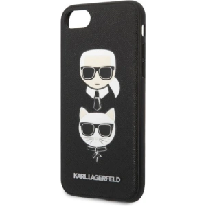 Hurtownia GSM - Etui Karl Lagerfeld KLHCI8SAKICKCBK Apple iPhone SE 2022/SE 2020/8/7 fekete/black kemény tok Saffiano Ikonik Karl&Choupette Head - KLD1217 - {ean13} - Hurt