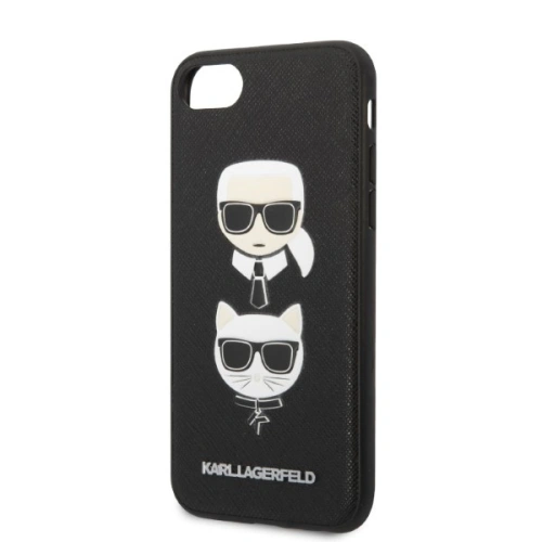 Etui Karl Lagerfeld KLHCI8SAKICKCBK Apple iPhone SE 2022/SE 2020/8/7 czarny/black hardcase Saffiano Ikonik Karl&Choupette Head