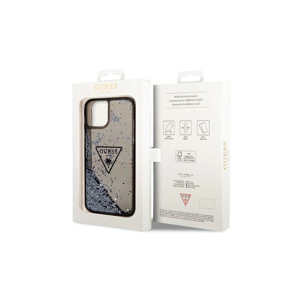 Hurtownia GSM - Etui Guess GUHCP14SLFCTPK Apple iPhone 14 černý/black hardcase Liquid Glitter Palm Collection - GUE2261 - {ean13} - Hurt
