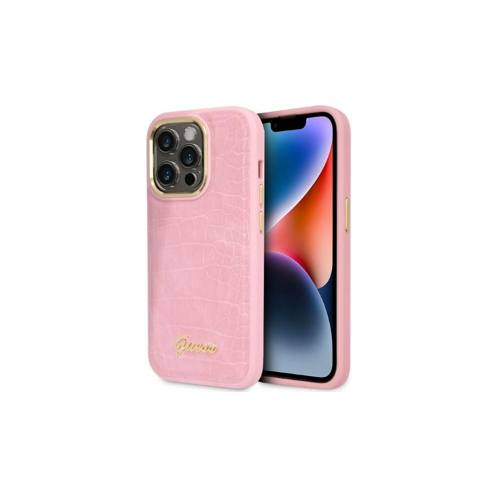 Hurtownia GSM - Etui Guess GUHCP14XHGCRHP Apple iPhone 14 Pro Max różowy/pink hardcase Croco Collection - GUE2262 - {ean13} - Hurt