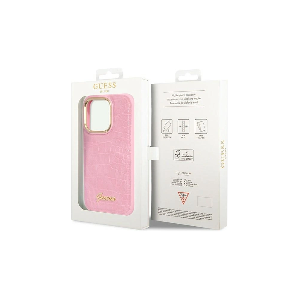 Hurtownia GSM - Etui Guess GUHCP14XHGCRHP Apple iPhone 14 Pro Max różowy/pink hardcase Croco Collection - GUE2262 - {ean13} - Hurt