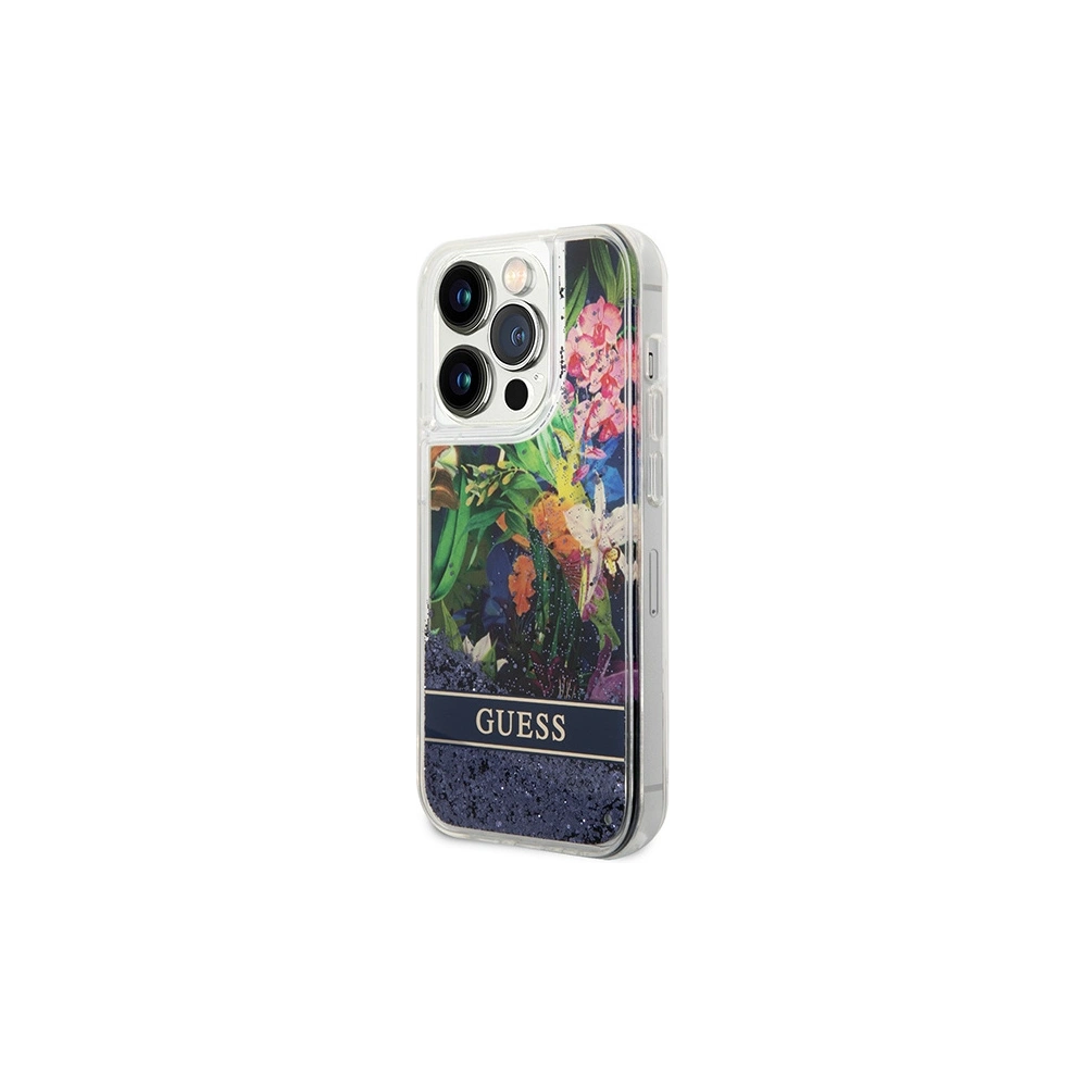 Hurtownia GSM - Etui Guess GUHCP14XLFLSB Apple iPhone 14 Pro Max albastru/hardcase Flower Liquid Glitter - GUE2265 - {ean13} - Hurt