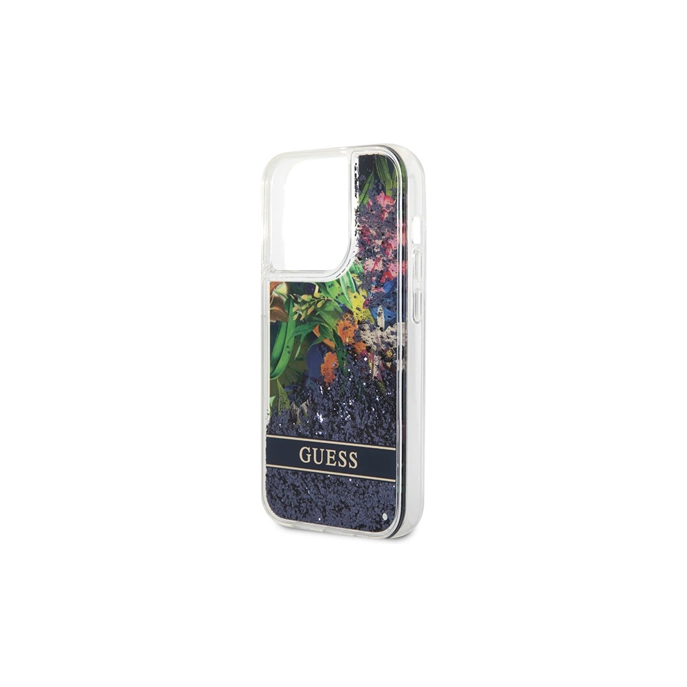 Hurtownia GSM - Etui Guess GUHCP14XLFLSB Apple iPhone 14 Pro Max albastru/hardcase Flower Liquid Glitter - GUE2265 - {ean13} - Hurt
