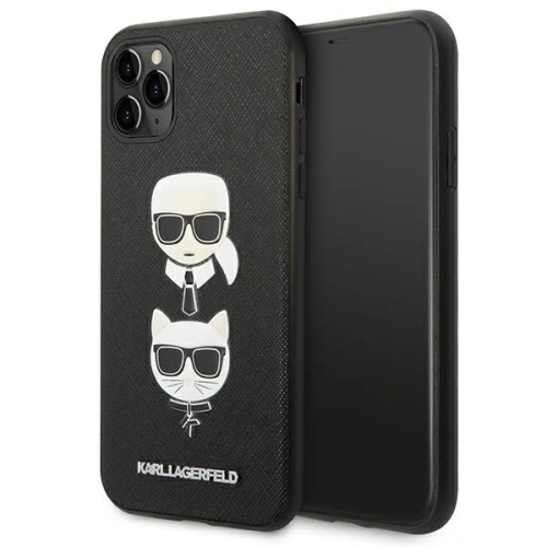 Etui Karl Lagerfeld KLHCN58SAKICKCBK Apple iPhone 11 Pro czarny/black hardcase Saffiano Ikonik Karl&Choupette Head