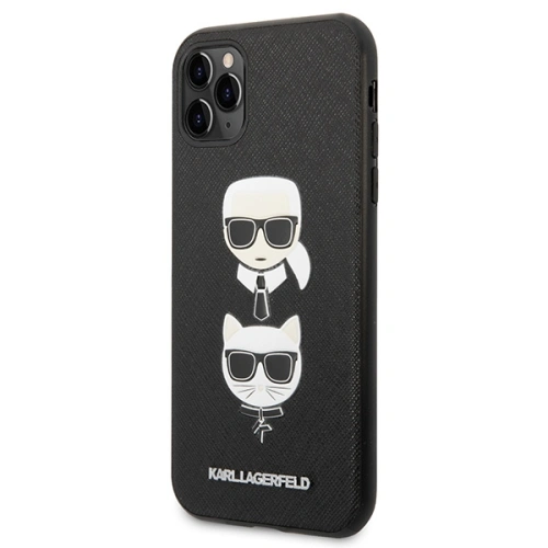Etui Karl Lagerfeld KLHCN58SAKICKCBK Apple iPhone 11 Pro czarny/black hardcase Saffiano Ikonik Karl&Choupette Head