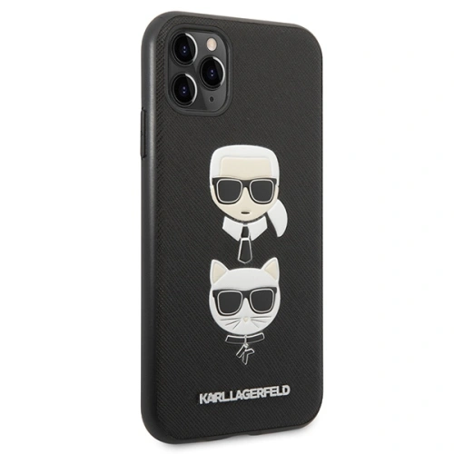 Etui Karl Lagerfeld KLHCN58SAKICKCBK Apple iPhone 11 Pro czarny/black hardcase Saffiano Ikonik Karl&Choupette Head