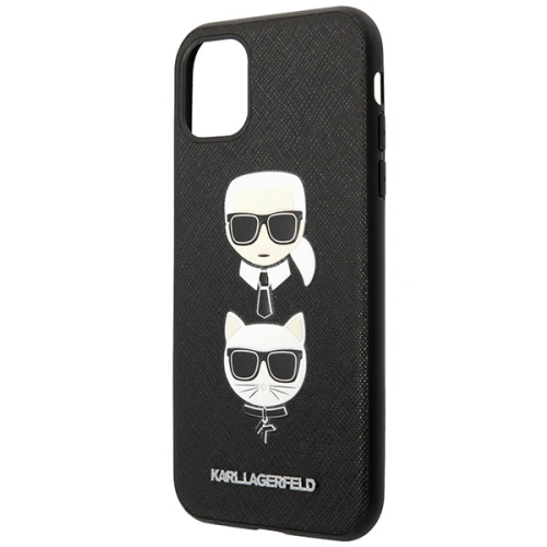 Etui Karl Lagerfeld KLHCN58SAKICKCBK Apple iPhone 11 Pro czarny/black hardcase Saffiano Ikonik Karl&Choupette Head