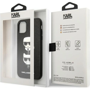 Hurtownia GSM - Etui Karl Lagerfeld KLHCN58SAKICKCBK Apple iPhone 11 Pro černý/black hardcase Saffiano Ikonik Karl&Choupette Head - KLD1220 - {ean13} - Hurt