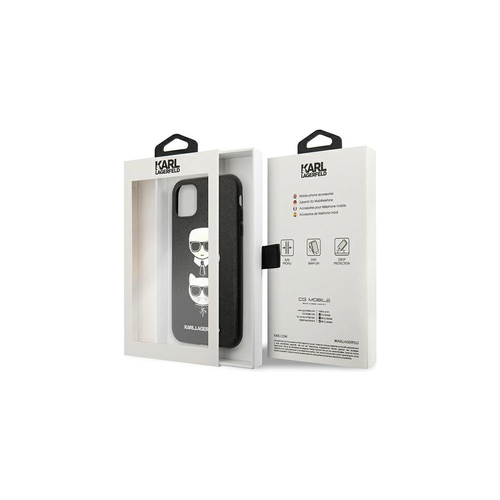 Hurtownia GSM - Case Karl Lagerfeld KLHCN58SAKICKCBK Apple iPhone 11 Pro schwarz/black hardcase Saffiano Ikonik Karl&Choupette Kopf - KLD1220 - {ean13} - Hurt