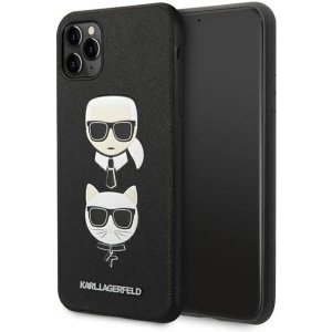 Hurtownia GSM - Case Karl Lagerfeld KLHCN65SAKICKCBK Apple iPhone 11 Pro Max schwarz/black Hardcase Saffiano Ikonik Karl&Choupette Kopf - KLD1221 - {ean13} - Hurt