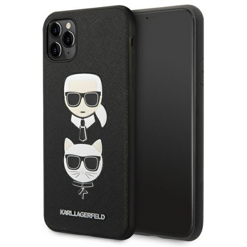 Karl Lagerfeld Distributor - 3666339055042 - KLD1221 - Karl Lagerfeld KLHCN65SAKICKCBK Apple iPhone 11 Pro Max black hardcase Saffiano Ikonik Karl&Choupette Head - B2B homescreen