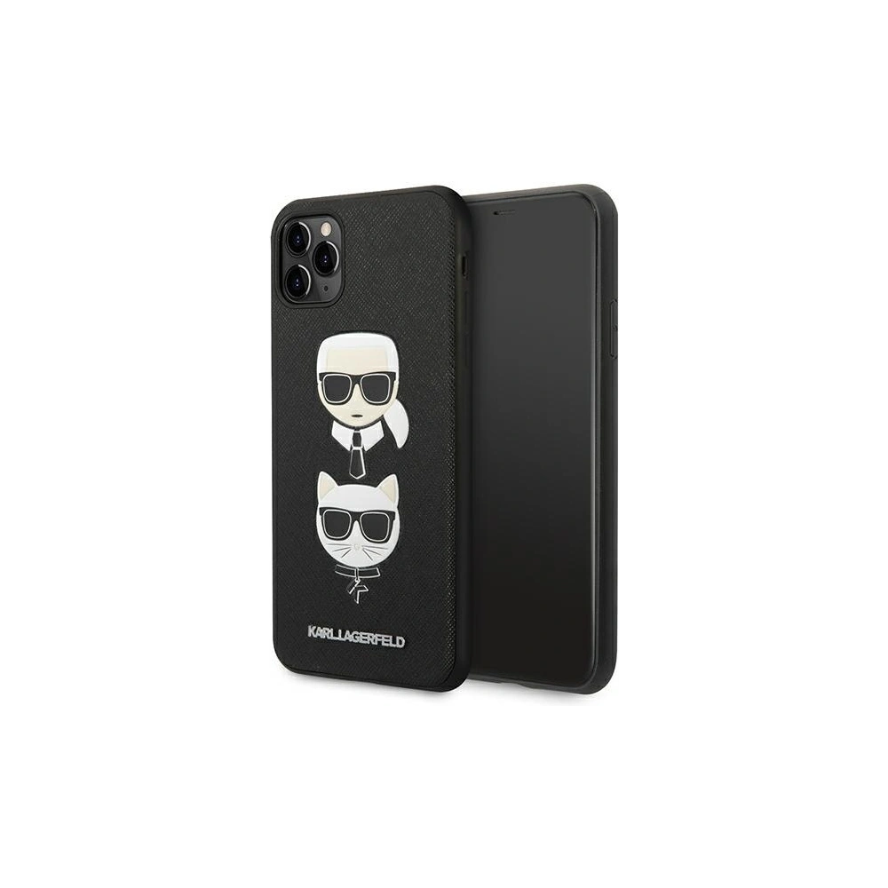Hurtownia GSM - Etui Karl Lagerfeld KLHCN65SAKICKCBK Apple iPhone 11 Pro Max černý/black hardcase Saffiano Ikonik Karl&Choupette Head - KLD1221 - {ean13} - Hurt
