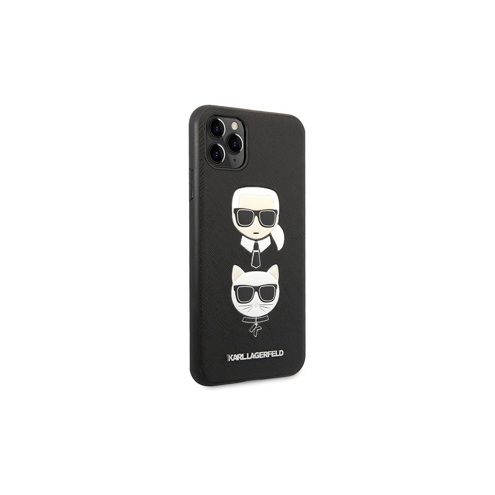 Hurtownia GSM - Etui Karl Lagerfeld KLHCN65SAKICKCBK Apple iPhone 11 Pro Max černý/black hardcase Saffiano Ikonik Karl&Choupette Head - KLD1221 - {ean13} - Hurt