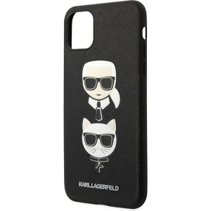 Hurtownia GSM - Etui Karl Lagerfeld KLHCN65SAKICKCBK Apple iPhone 11 Pro Max negru/black hardcase Saffiano Ikonik Karl&Choupette Head - KLD1221 - {ean13} - Hurt