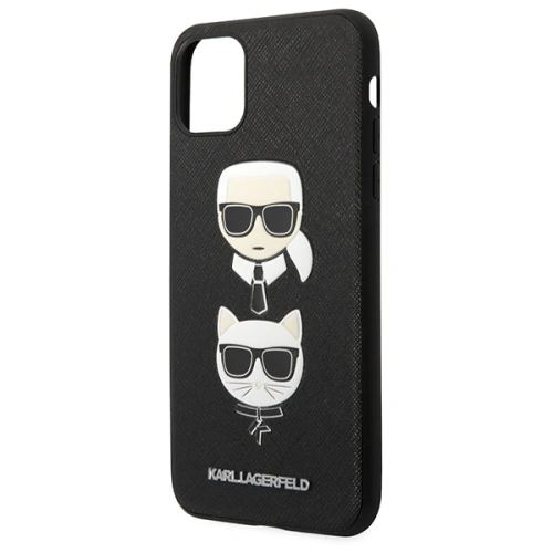 Etui Karl Lagerfeld KLHCN65SAKICKCBK Apple iPhone 11 Pro Max czarny/black hardcase Saffiano Ikonik Karl&Choupette Head