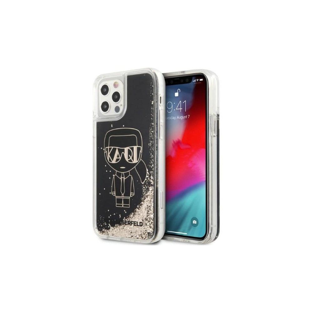 Wholesale Karl Lagerfeld KLHCP12MLGGKBK Apple iPhone 12/12 Pro black hardcase Liquid Glitter Gatsby - KLD1223 - {ean13} - Hurt