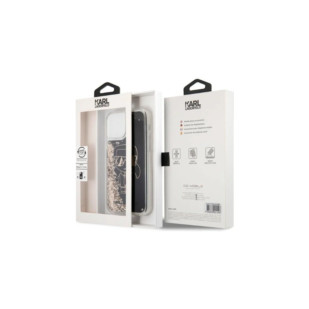 Wholesale Karl Lagerfeld KLHCP12MLGGKBK Apple iPhone 12/12 Pro black hardcase Liquid Glitter Gatsby - KLD1223 - {ean13} - Hurt