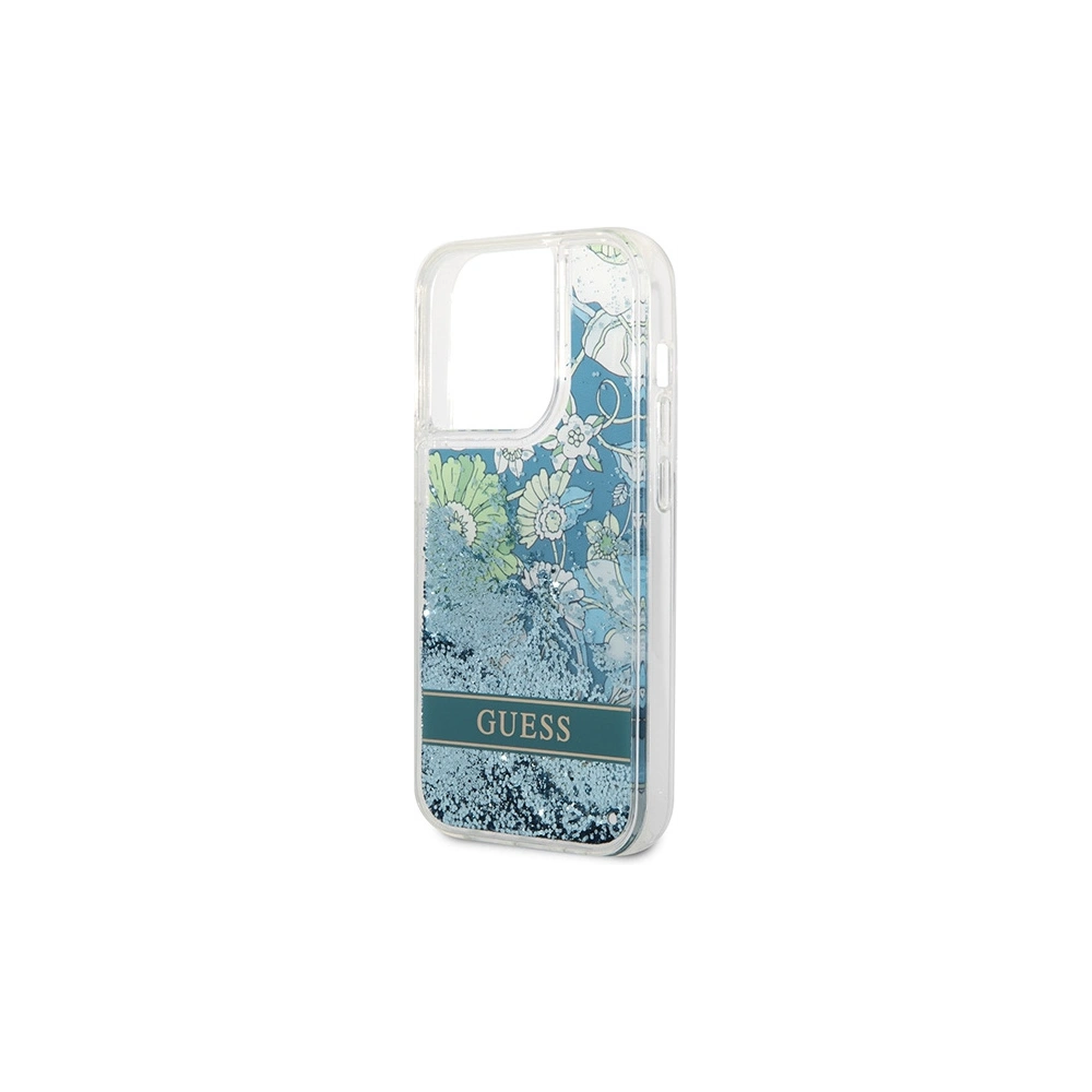 Wholesale Guess GUHCP14XLFLSN Apple iPhone 14 Pro Max green hardcase Flower Liquid Glitter - GUE2266 - {ean13} - Hurt