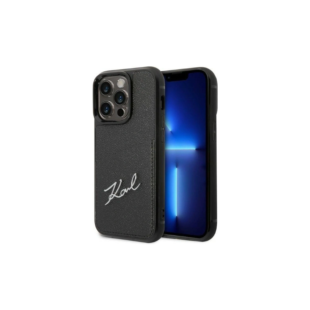 Hurtownia GSM - Case Karl Lagerfeld KLHCP14LCSSK Apple iPhone 14 Pro Hardcase schwarz/black Signature Logo Kartenfach - KLD1224 - {ean13} - Hurt