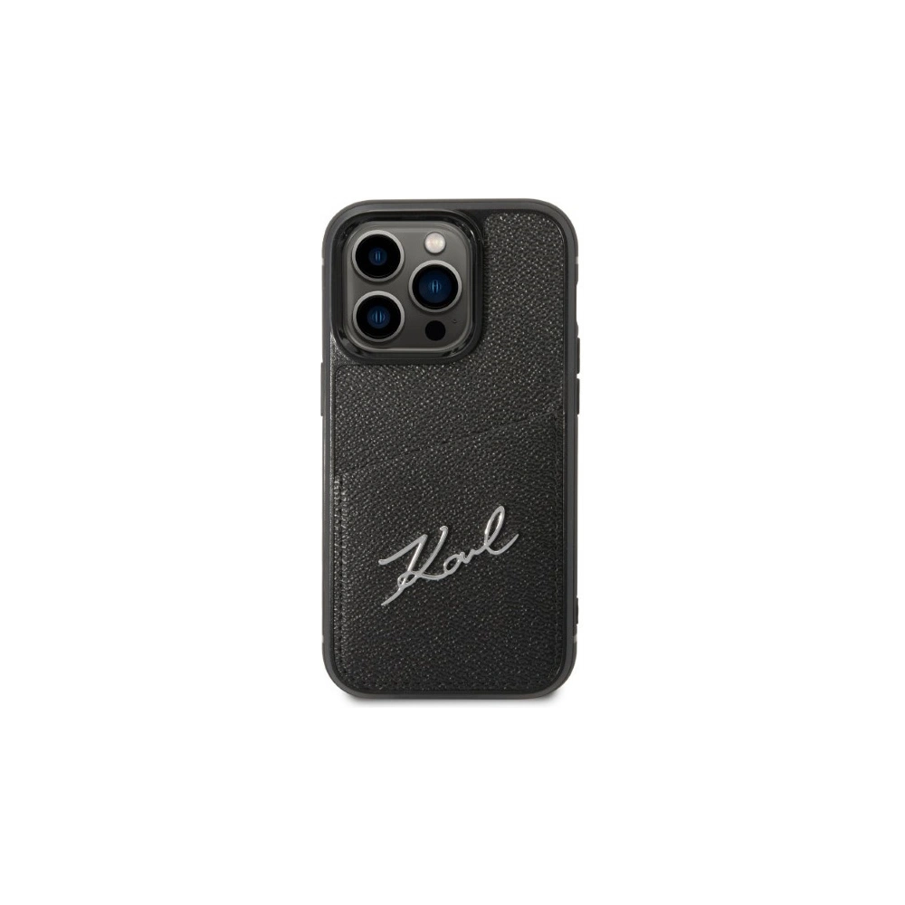 Hurtownia GSM - Case Karl Lagerfeld KLHCP14LCSSK Apple iPhone 14 Pro Hardcase schwarz/black Signature Logo Kartenfach - KLD1224 - {ean13} - Hurt