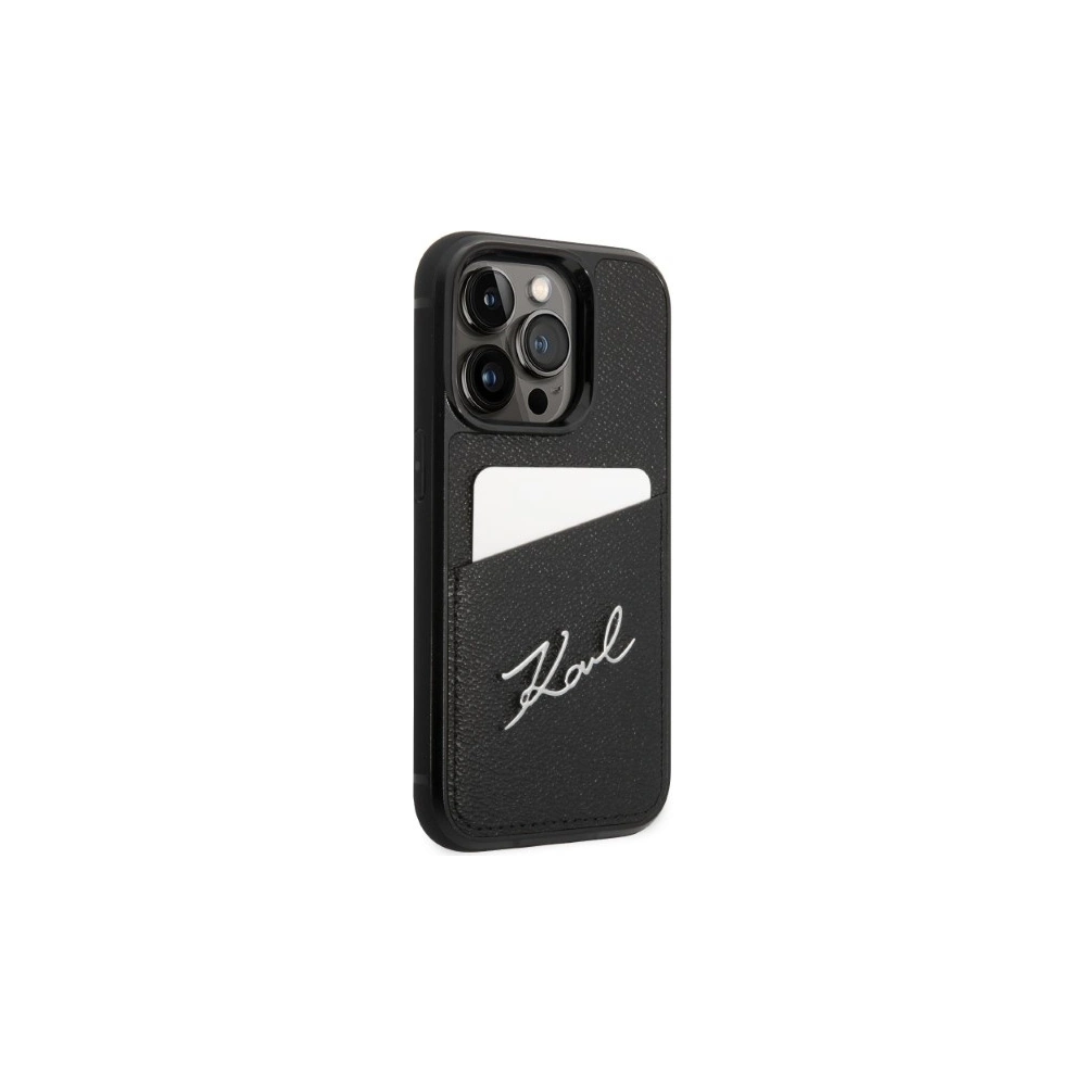 Hurtownia GSM - Case Karl Lagerfeld KLHCP14LCSSK Apple iPhone 14 Pro Hardcase schwarz/black Signature Logo Kartenfach - KLD1224 - {ean13} - Hurt