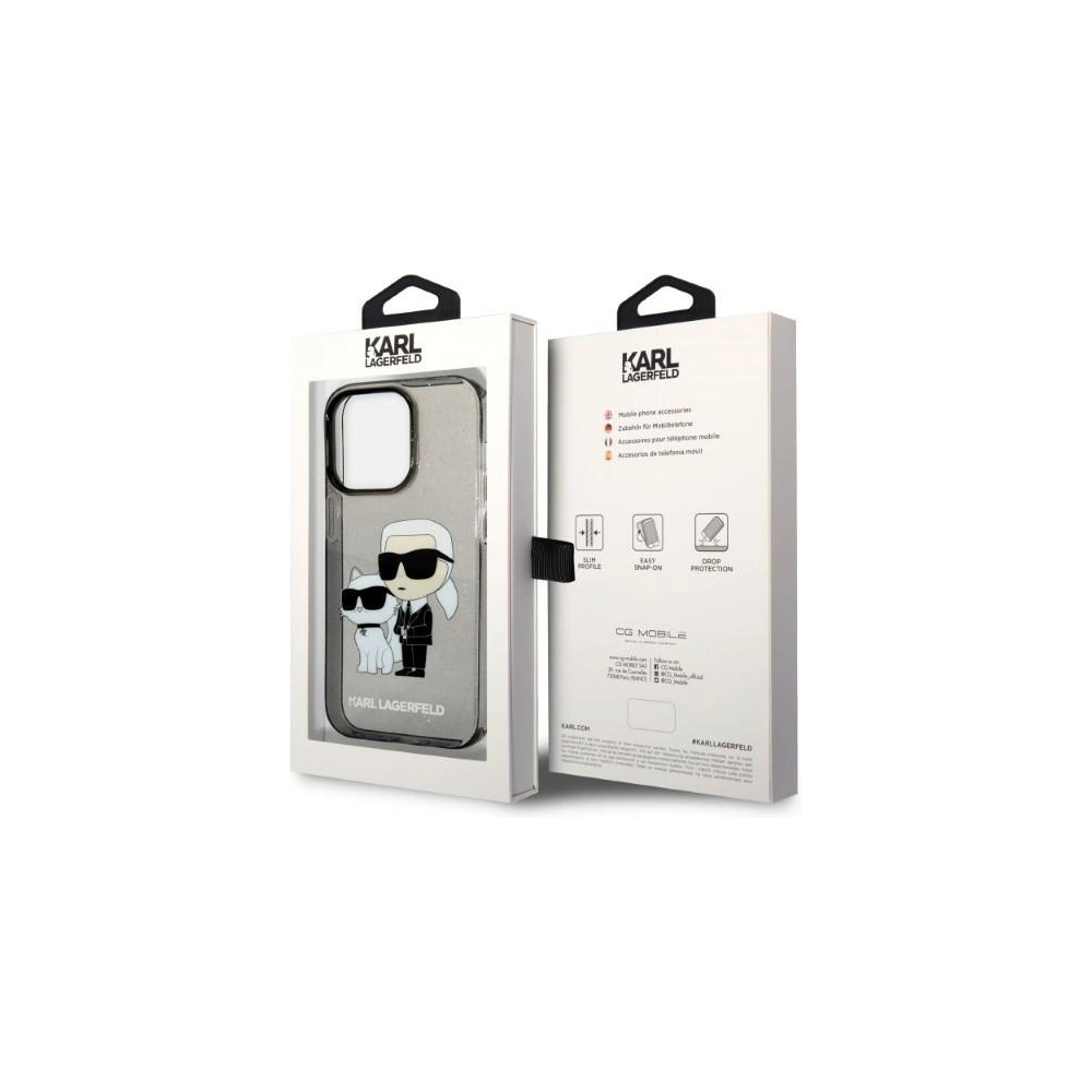 Wholesale Karl Lagerfeld KLHCP14LHNKCTGK Apple iPhone 14 Pro black hardcase IML GLIT NFT Karl&Choupette - KLD1227 - {ean13} - Hurt