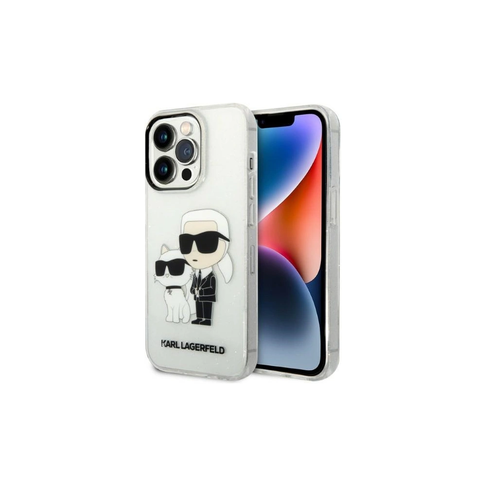 Hurtownia GSM - Etui Karl Lagerfeld KLHCP14LHNKCTGT Apple iPhone 14 Pro transparentní tvrdý obal IML GLIT NFT Karl&Choupette - KLD1228 - {ean13} - Hurt