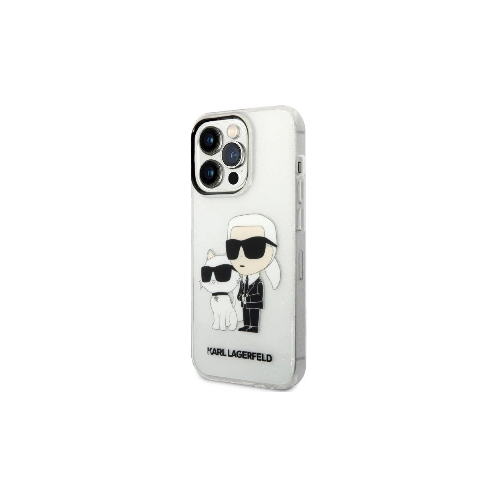 Hurtownia GSM - Etui Karl Lagerfeld KLHCP14LHNKCTGT Apple iPhone 14 Pro transparentní tvrdý obal IML GLIT NFT Karl&Choupette - KLD1228 - {ean13} - Hurt