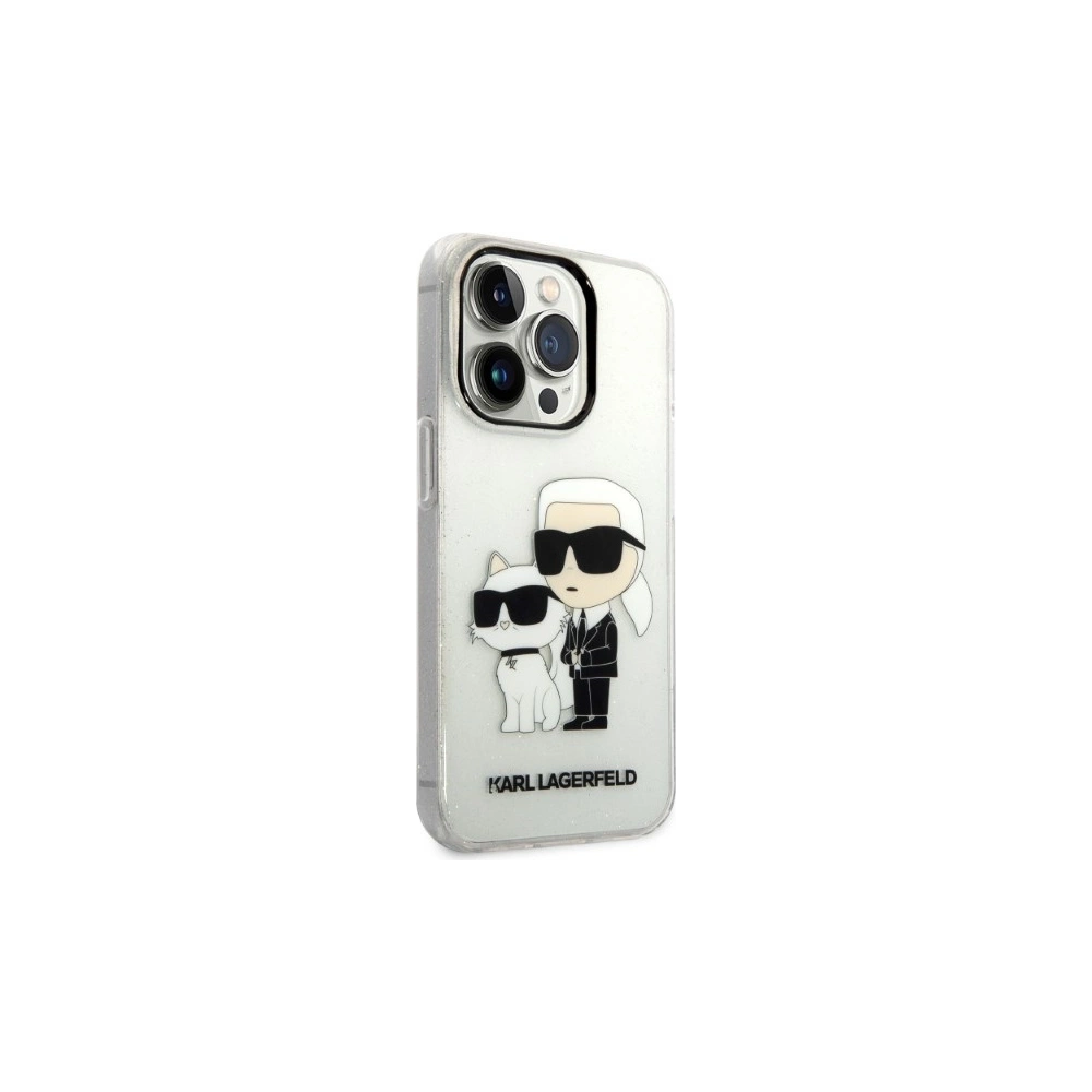 Hurtownia GSM - Etui Karl Lagerfeld KLHCP14LHNKCTGT Apple iPhone 14 Pro transparentní tvrdý obal IML GLIT NFT Karl&Choupette - KLD1228 - {ean13} - Hurt
