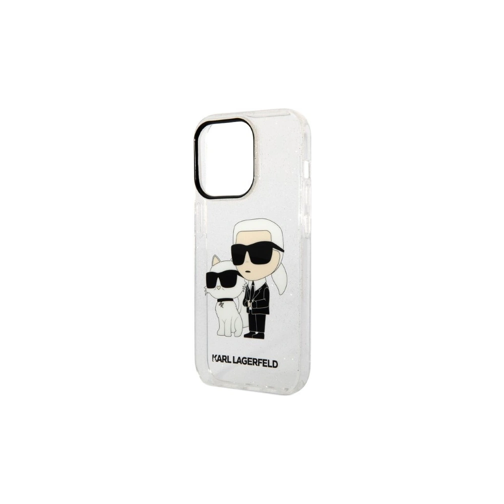 Hurtownia GSM - Etui Karl Lagerfeld KLHCP14LHNKCTGT Apple iPhone 14 Pro transparentní tvrdý obal IML GLIT NFT Karl&Choupette - KLD1228 - {ean13} - Hurt