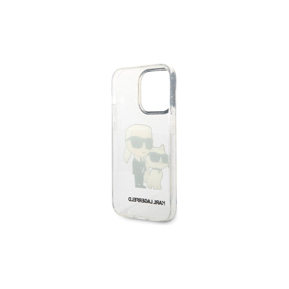 Hurtownia GSM - Etui Karl Lagerfeld KLHCP14LHNKCTGT Apple iPhone 14 Pro transparentní tvrdý obal IML GLIT NFT Karl&Choupette - KLD1228 - {ean13} - Hurt