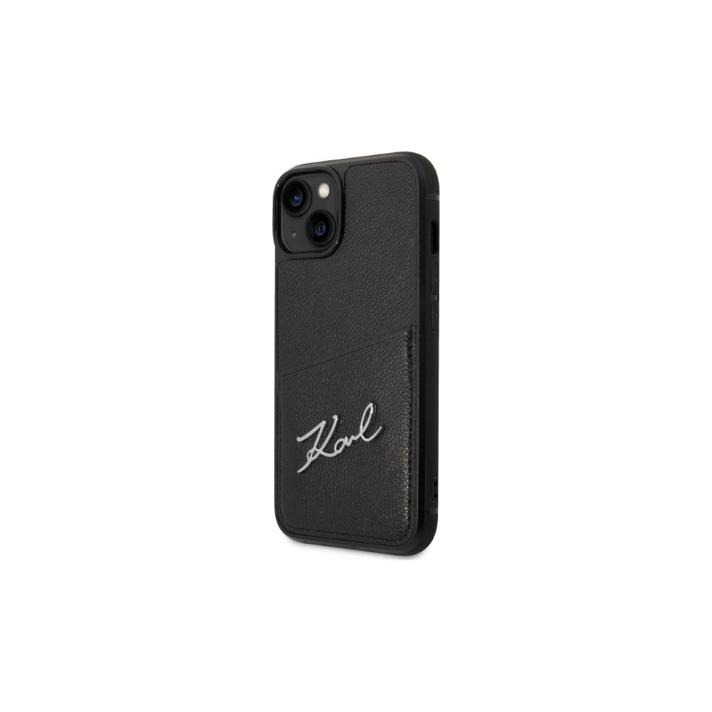 Hurtownia GSM - Case Karl Lagerfeld KLHCP14MCSSK Apple iPhone 14 Plus / 15 Plus Hardcase schwarz/black Signature Logo Kartensteckplatz - KLD1233 - {ean13} - Hurt