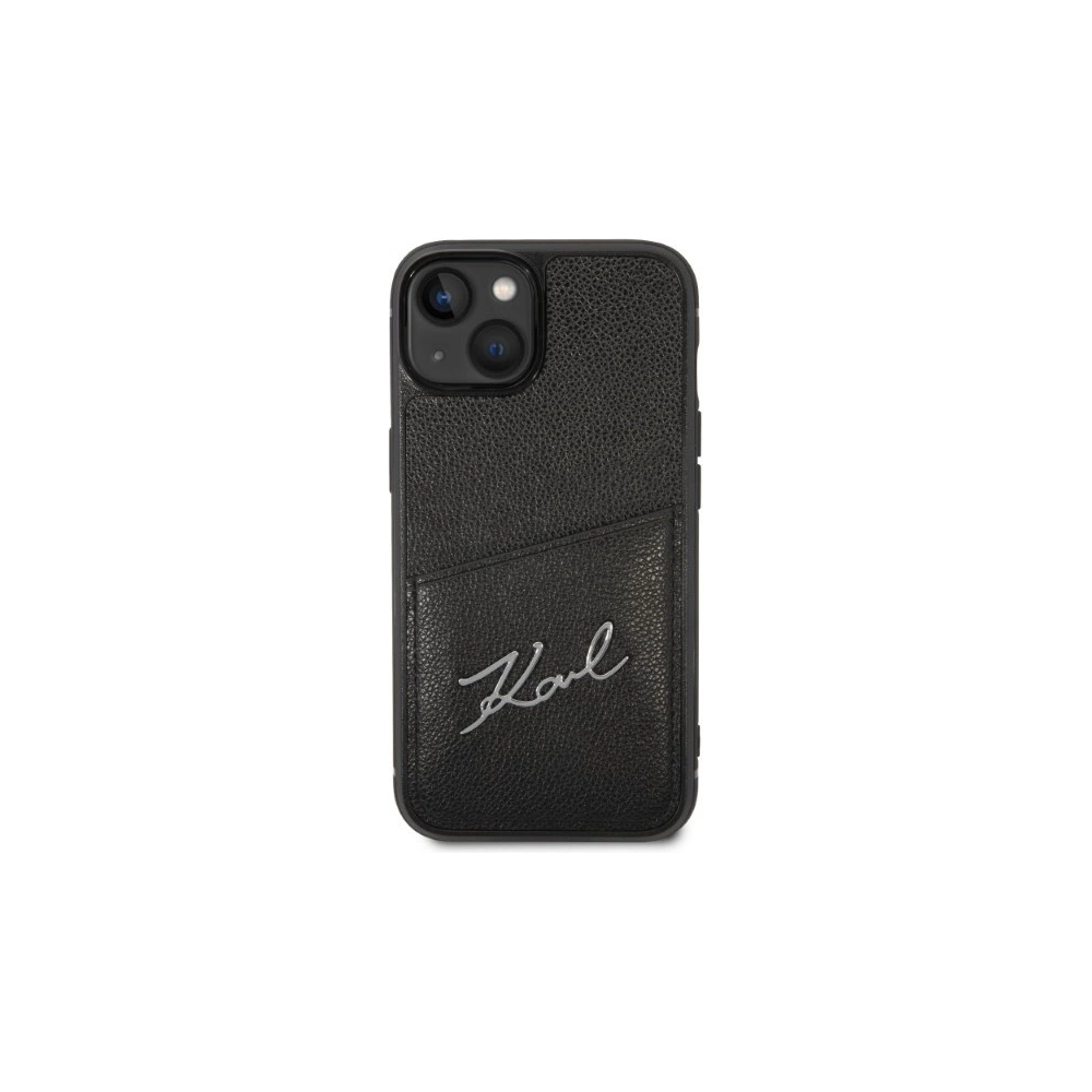 Hurtownia GSM - Case Karl Lagerfeld KLHCP14MCSSK Apple iPhone 14 Plus / 15 Plus Hardcase schwarz/black Signature Logo Kartensteckplatz - KLD1233 - {ean13} - Hurt