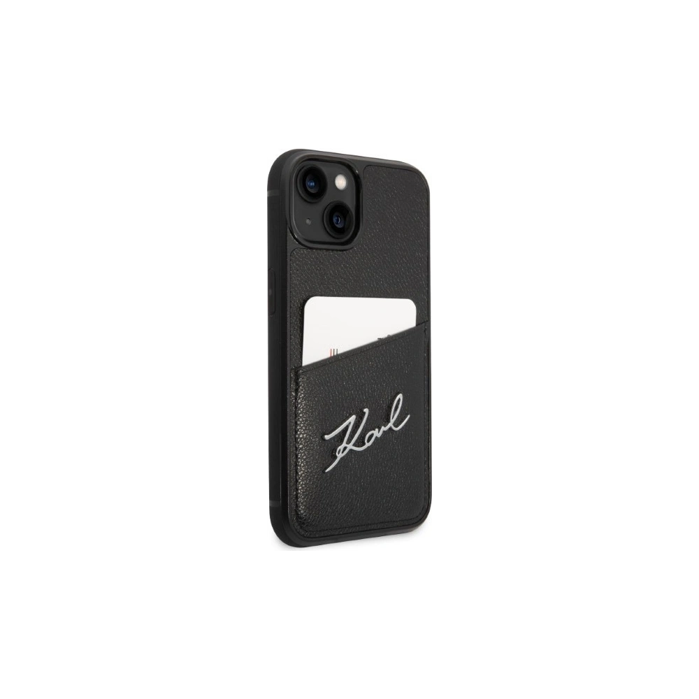 Hurtownia GSM - Case Karl Lagerfeld KLHCP14MCSSK Apple iPhone 14 Plus / 15 Plus Hardcase schwarz/black Signature Logo Kartensteckplatz - KLD1233 - {ean13} - Hurt