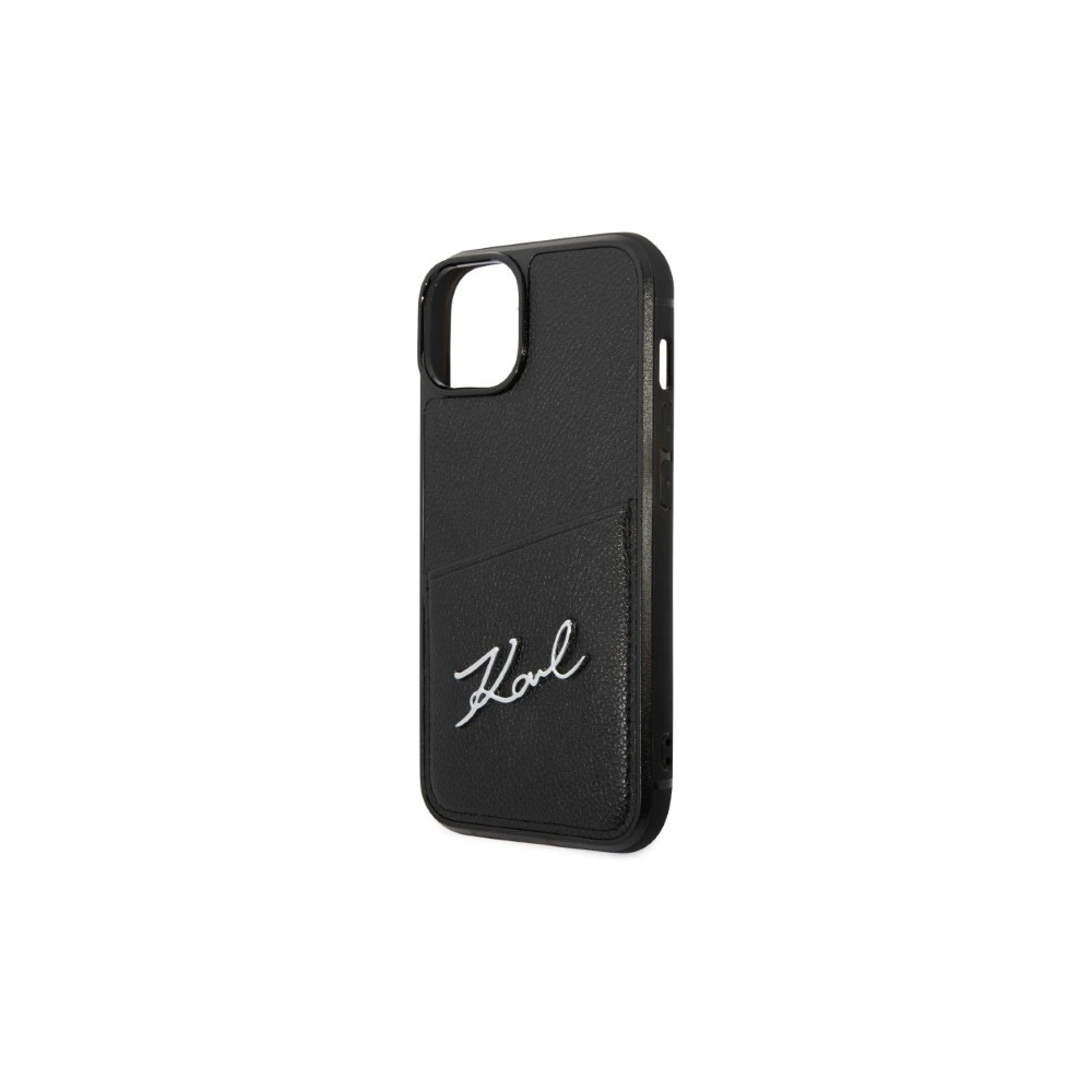 Wholesale Karl Lagerfeld KLHCP14MCSSK Apple iPhone 14 Plus / 15 Plus hardcase black Signature Logo Cardslot - KLD1233 - {ean13} - Hurt