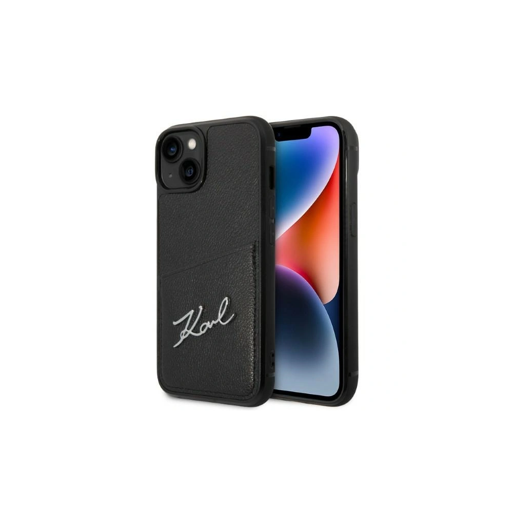Hurtownia GSM - Etui Karl Lagerfeld KLHCP14SCSSK Apple iPhone 14 hardcase negru/black Signature Logo Cardslot - KLD1239 - {ean13} - Hurt