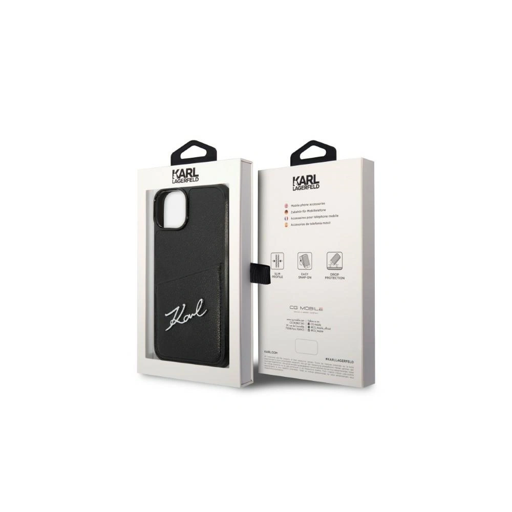 Hurtownia GSM - Case Karl Lagerfeld KLHCP14SCSSK Apple iPhone 14 Hardcase schwarz/black Signature Logo Kartenfach - KLD1239 - {ean13} - Hurt