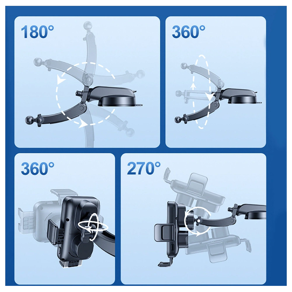Hurtownia GSM - Automatischer Auto-Halter mit kabellosem Ladegerät Joyroom 15W Qi für Windschutzscheibe Cockpit Armaturenbrett schwarz (JR-ZS298 dash) - JYR522 - {ean13} - Hurt