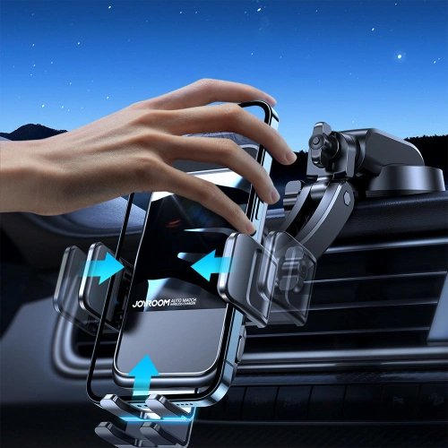 Uchwyt samochodowy automatyczny z ładowarką bezprzewodową Joyroom 15W Qi na szybę kokpit deskę czarny (JR-ZS298 dash)