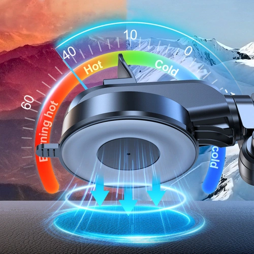 Uchwyt samochodowy automatyczny z ładowarką bezprzewodową Joyroom 15W Qi na szybę kokpit deskę czarny (JR-ZS298 dash)