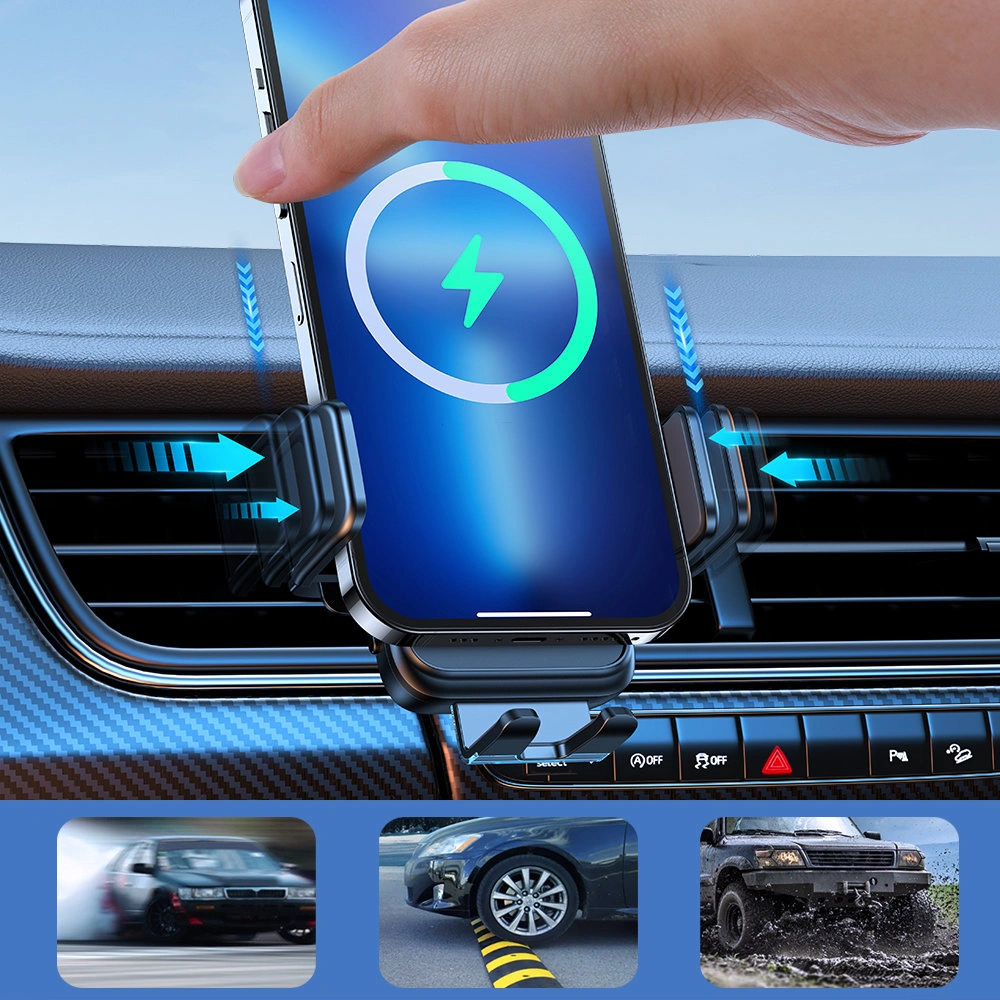 Hurtownia GSM - Automatischer Auto-Halter mit kabellosem Ladegerät Joyroom 15W Qi für Lüftungsgitter schwarz (JR-ZS298 air vent) - JYR523 - {ean13} - Hurt